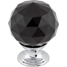 Black 1-3/8 Inch Round Cabinet Knob from the Crystal Collection