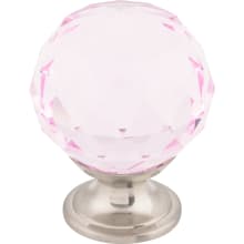 Pink 1-3/8 Inch Round Cabinet Knob from the Crystal Collection