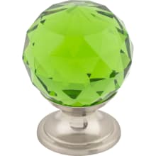 Green 1-1/8 Inch Round Cabinet Knob from the Crystal Collection
