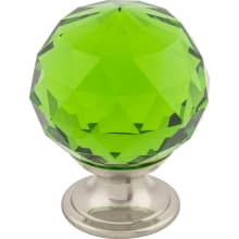 Green 1-3/8 Inch Round Cabinet Knob from the Crystal Collection