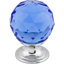Blue 1-1/8 Inch Round Cabinet Knob from the Crystal Collection