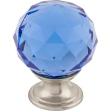 Blue 1-3/8 Inch Round Cabinet Knob from the Crystal Collection