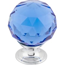 Blue 1-3/8 Inch Round Cabinet Knob from the Crystal Collection
