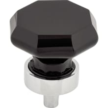 Black 1-3/8 Inch Geometric Cabinet Knob from the Crystal Collection