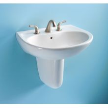 Supreme 22-7/8" Wall Mounted Bathroom Sink with 3 Faucet Holes Drilled and Overflow