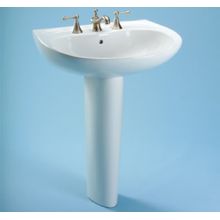 Prominence 26" Pedestal Bathroom Sink with 3 Faucet Holes Drilled, Overflow and CeFiONtect Ceramic Glaze - Pedestal Included