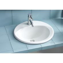Ultimate 19" Drop In Bathroom Sink with 3 Faucet Holes Drilled and Overflow