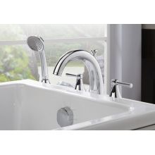 Silas Double Handle Deck Mounted Roman Tub Filler with Hand Shower and Lever Handles