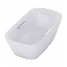 Neorest 70-7/8" Free Standing Solid Surface Soaking Tub with Center Drain, Drain Assembly, and Overflow
