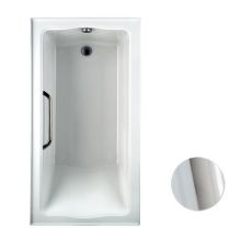 Clayton 60" Acrylic Soaking Bathtub for Drop In Installations with Left Drain and Grab Bar