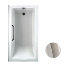Clayton 60" Acrylic Soaking Bathtub for Drop In Installations with Left Drain, Grab Bar and Three Tiling Flanges