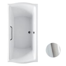Clayton 71-5/8" Acrylic Soaking Bathtub for Drop In Installations with Center Drain and Grab Bar