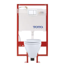Aquia One Piece Elongated Dual Flush 0.9 / 1.6 GPF Wall Mounted Toilet with Dual Max Flush System, In-Wall Tank System and PEX Supply Line - Less Seat