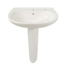 Prominence 26" Pedestal Bathroom Sink with Single Faucet Hole Drilled, Overflow and CeFiONtect Ceramic Glaze - Pedestal Included