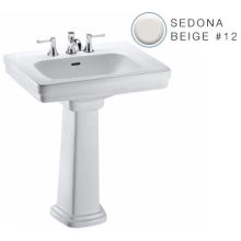 Promenade 27-1/2" Pedestal Bathroom Sink with 3 Faucet Holes Drilled and Overflow - Pedestal Included