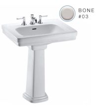 Promenade 27-1/2" Pedestal Bathroom Sink with 3 Faucet Holes Drilled and Overflow - Pedestal Included