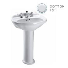 Whitney 25" Pedestal Bathroom Sink with 3 Faucet Holes Drilled and Overflow - Pedestal Included