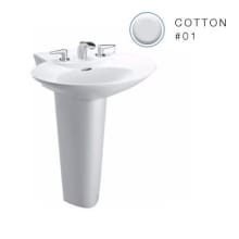 Pacifica 25-5/8" Pedestal Bathroom Sink with Single Faucet Hole Drilled and Overflow - Pedestal Included