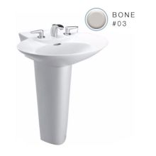 Soiree 29-1/2" Pedestal Bathroom Sink with 3 Holes Drilled and Rear Overflow - Pedestal Included