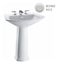 Soiree 25-1/8" Pedestal Bathroom Sink with 3 Faucet Holes Drilled and Overflow - Pedestal Included