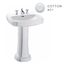 Guinevere 24-3/8" Pedestal Bathroom Sink with 3 Faucet Holes Drilled and Overflow - Pedestal Included