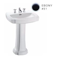 Guinevere 24-3/8" Pedestal Bathroom Sink with Single Faucet Hole Drilled and Overflow - Pedestal Included