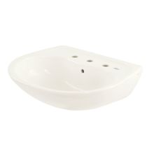 Supreme 22-7/8" Wall Mounted Bathroom Sink with 3 Faucet Holes Drilled, Overflow and CeFiONtect Ceramic Glaze