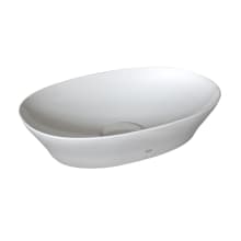 Kiwami Renesse 15-3/4" Oval Ceramic Vessel Bathroom Sink with Drain Assembly