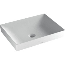 Kiwami Renesse 19-11/16" Rectangular Ceramic Vessel Bathroom Sink with Overflow