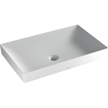 Kiwami Renesse 23-5/8" Rectangular Ceramic Vessel Bathroom Sink with Overflow