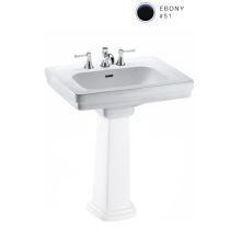 Promenade 27-1/2" Pedestal Bathroom Sink with 3 Faucet Holes Drilled and Overflow - Less Pedestal