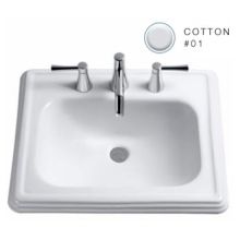 Promenade 22-1/2" Drop In Bathroom Sink with 3 Faucet Holes Drilled and Overflow