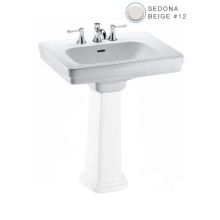 Promenade 24" Pedestal Bathroom Sink with 3 Faucet Holes Drilled and Overflow - Less Pedestal