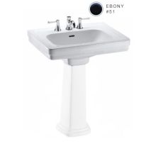Promenade 24" Pedestal Bathroom Sink with 3 Faucet Holes Drilled and Overflow - Less Pedestal