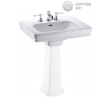 Promenade 24" Pedestal Bathroom Sink with Single Faucet Hole Drilled and Overflow - Less Pedestal