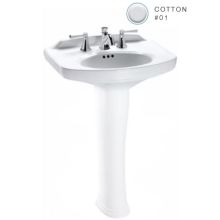 Dartmouth 24-1/4" Pedestal Bathroom Sink with 3 Faucet Holes Drilled and Overflow - Less Pedestal