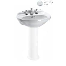 Whitney 25" Pedestal Bathroom Sink with 3 Faucet Holes Drilled and Overflow - Less Pedestal
