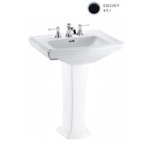 Clayton 27" Pedestal Bathroom Sink with 3 Faucet Holes Drilled and Overflow - Less Pedestal