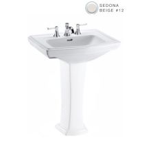 Clayton 27" Pedestal Bathroom Sink with 3 Faucet Holes Drilled and Overflow - Less Pedestal