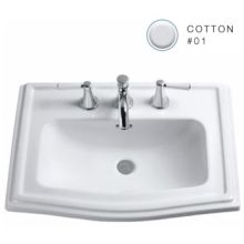 Clayton 25" Drop In Bathroom Sink with 3 Faucet Holes Drilled and Overflow