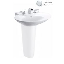 Pacifica 25-5/8" Pedestal Bathroom Sink with Single Faucet Hole Drilled and Overflow - Less Pedestal