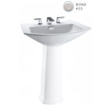 Soiree 29-1/2" Pedestal Bathroom Sink with 3 Faucet Holes Drilled and Overflow - Less Pedestal