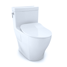Aimes 1.28 GPF One Piece Elongated Chair Height Toilet with CeFiONtect - Slim SoftClose Seat Included