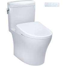 Aquia IV Cube 0.9 / 1.28 GPF Dual Flush Two Piece Elongated Chair Height Toilet with Washlet+ S7 Bidet Seat, Dynamax Tornado Flush, and CEFIONTECT