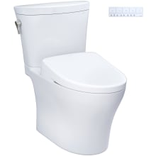 Aquia IV 0.9 / 1.28 GPF Dual Flush Two Piece Elongated Chair Height Toilet with Washlet+ S7 Bidet Seat, Dynamax Tornado Auto Flush and Left Hand Lever