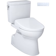 Vespin II 1 GPF Two Piece Elongated Chair Height Toilet with Washlet+ S7 Bidet Seat, Tornado Flush, CEFIONTECT Glaze, EWATER+, PREMIST and Night Light