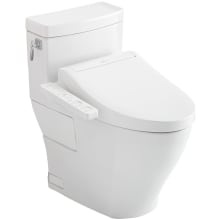 Aimes 1.28 GPF One Piece Elongated Toilet with Left Hand Lever - Bidet Seat Included
