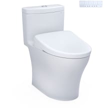 Aquia IV 0.9 / 1.28 GPF Dual Flush One Piece Elongated Chair Height Toilet with Washlet+ S7A Auto Open Bidet Seat, Dynamax Tornado Flush, and EWATER+