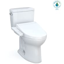 Drake 1.28 GPF Two Piece Elongated Toilet with Left Hand Lever - Bidet Seat Included