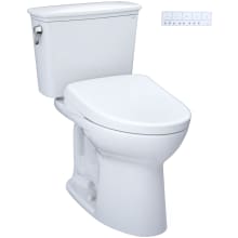 Drake 1.28 GPF Two Piece Elongated Transitional Toilet with Washlet+ S7 Bidet Seat, Tornado Flush, CEFIONTECT Glaze, EWATER+, PREMIST, and Night Light